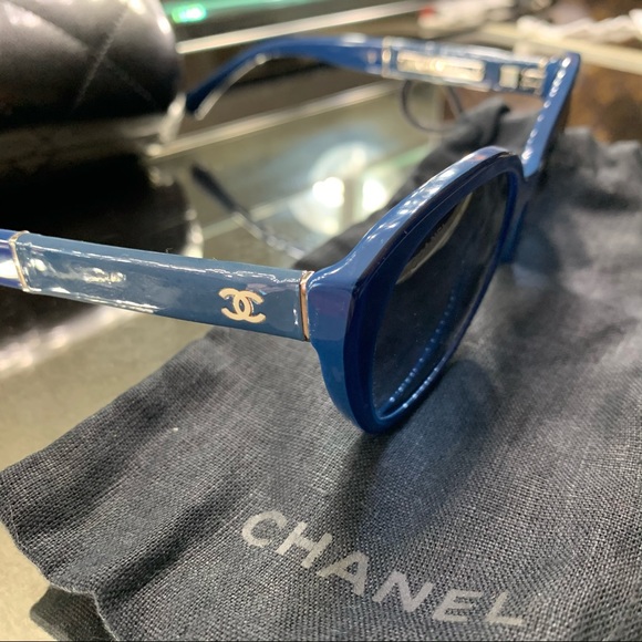 Chanel Blue Butterfly Sunglasses